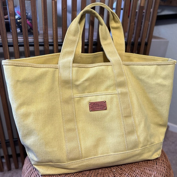 L.L. Bean Handbags - VTG L. L. Bean Boat & Tote Golden Butter Yellow Heavy Duty Canvas XL - HTF